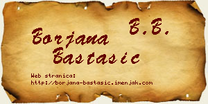 Borjana Bastašić vizit kartica